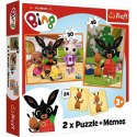 Puzzle Bing z Przyjaciółmi i Gra Memo 2w1 TREFL 3+