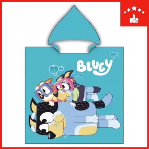 Ponczo kąpielowe dla dzieci - ręcznik z kapturem BLUEY Ponczo kąpielowe dla dzieci - ręcznik z kapturem BLUEY